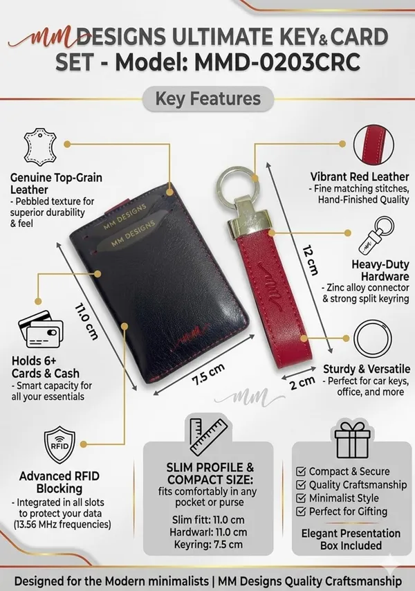 Black_And_Red_Leather_Card_Holder_And_Key_Chain