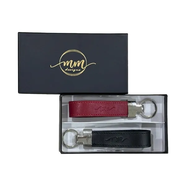 Black_And_Wine_Red_Leather_Key_Chain_Set