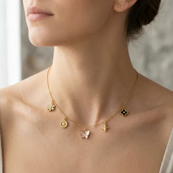 Gold_Cable_Chain_Five_Mixed_Charm