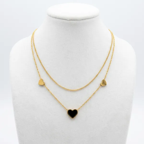 Gold_Double_Layer_Chain_Black_Enamel_Heart