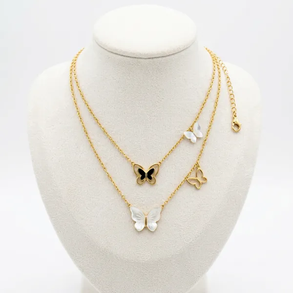 Gold_Double_Layer_Chain_Black_White_Butterfly