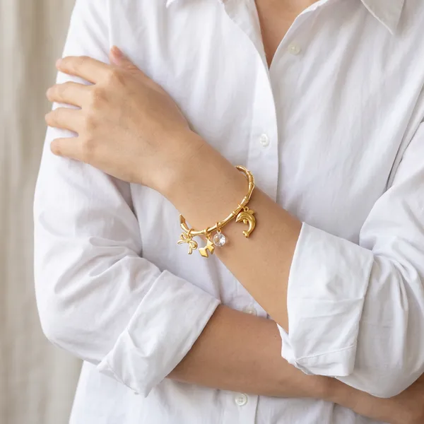 Gold_Plated_Bamboo_Bracelet_With_Charms_(Bow+Star+Crystal+Dolphin)