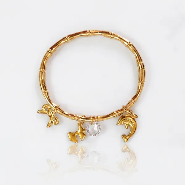 Gold_Plated_Bamboo_Bracelet_With_Charms_(Bow+Star+Crystal+Dolphin)