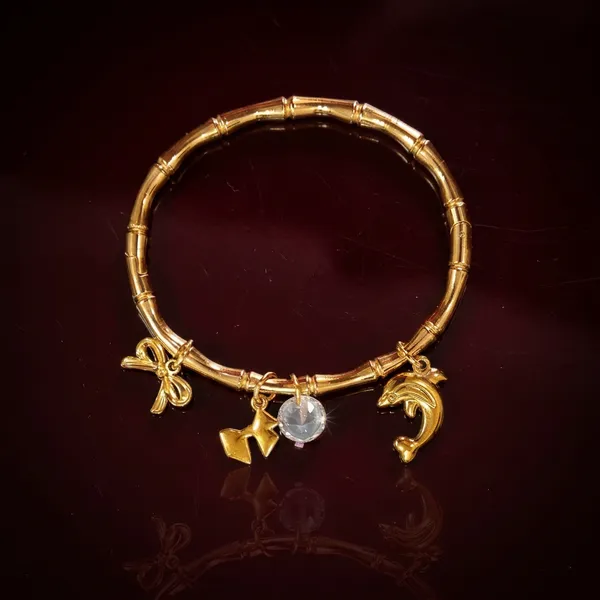 Gold_Plated_Bamboo_Bracelet_With_Charms_(Bow+Star+Crystal+Dolphin)