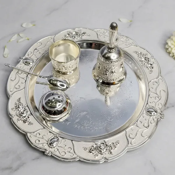 Silver_Plated_Traditional_Floral_Engraved_10_inch_Pooja_Thali_Set