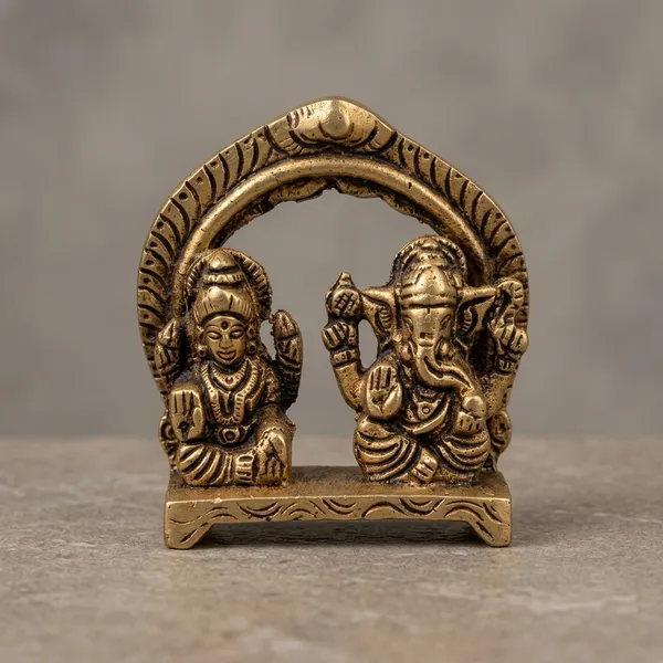 Metal_Brass_Finish_Traditional_Arch_Shiv_Parivaar_Religious_Idol