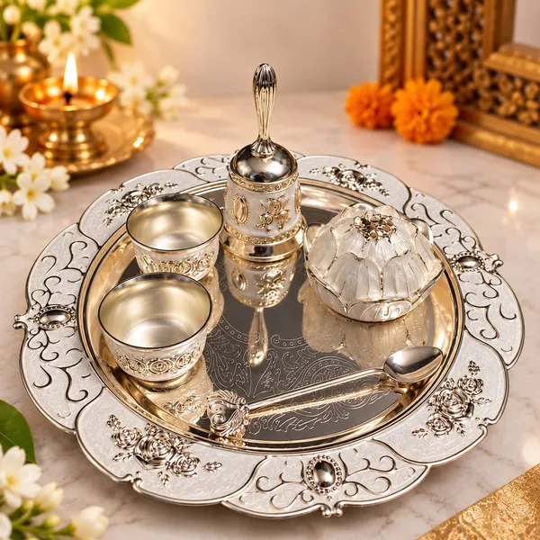 Silver_Plated_Traditional_Floral_Engraved_10_inch_Pooja_Thali_Set