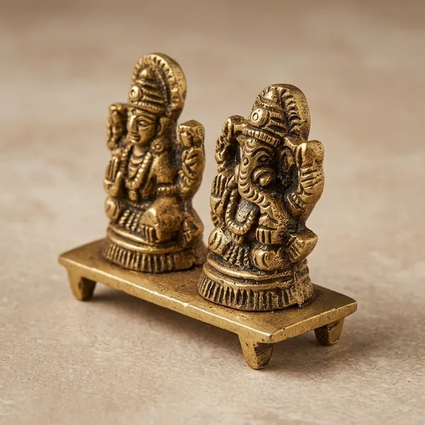 Brass_Traditional_Lakshmi_Ganesha_Platform_Religious_Idol_Set