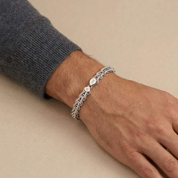 Silver_Plated_Metal_Premium_Chain_Link_Bracelet_For_Men