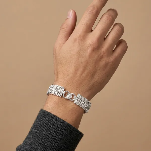 Silver_Plated_Metal_Premium_Chain_Link_Bracelet_For_Men