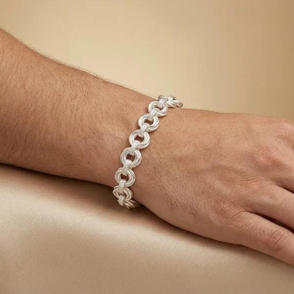 Silver_Plated_Metal_Premium_Chain_Link_Bracelet_For_Men