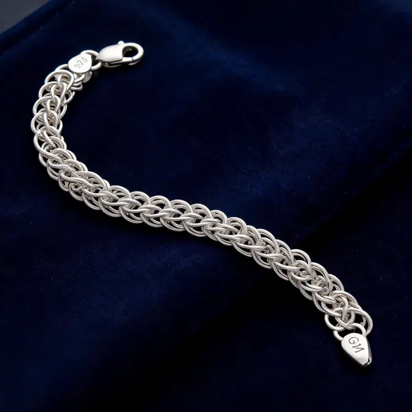 Silver_Plated_Metal_Premium_Chainmail_Weave_Bracelet_For_Men