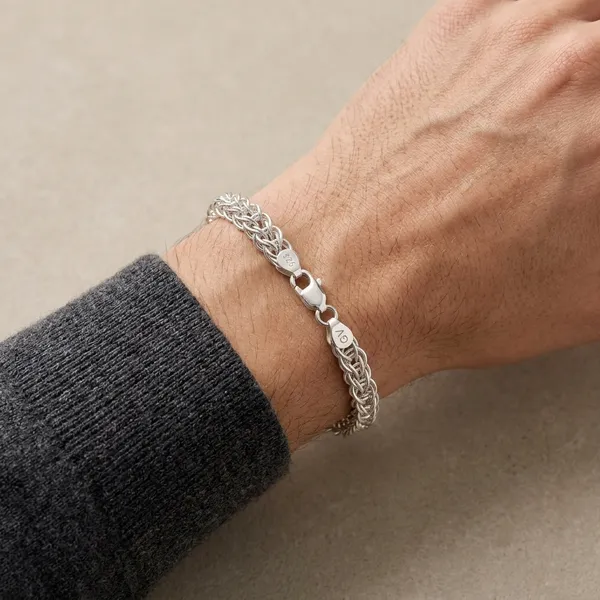 Silver_Plated_Metal_Premium_Chainmail_Weave_Bracelet_For_Men