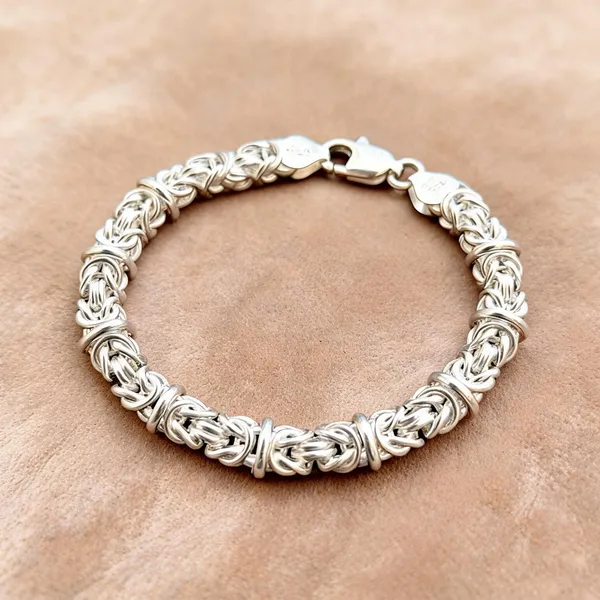 Silver_Plated_Metal_Premium_Byzantine_Chain_Bracelet_For_Men