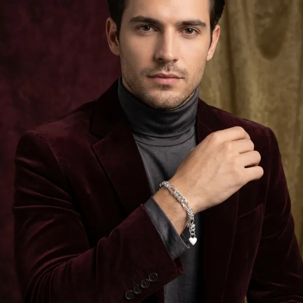 Silver_Plated_Metal_Premium_Chain_Bracelet_For_Men