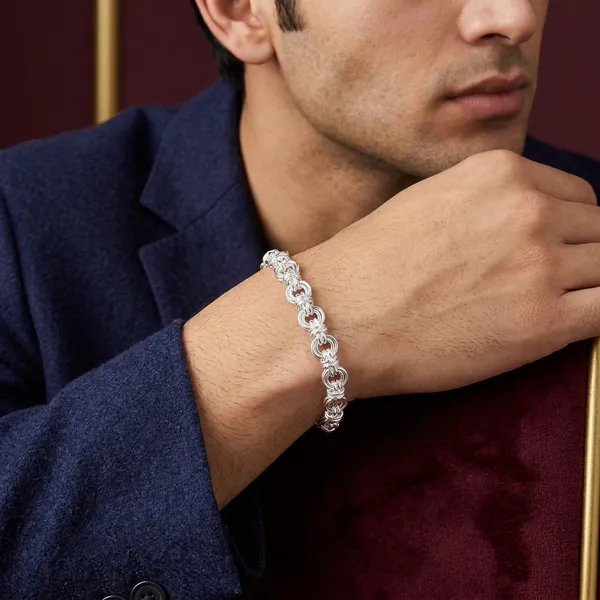 Silver_Plated_Metal_Premium_Chain_Link_Bracelet_For_Men