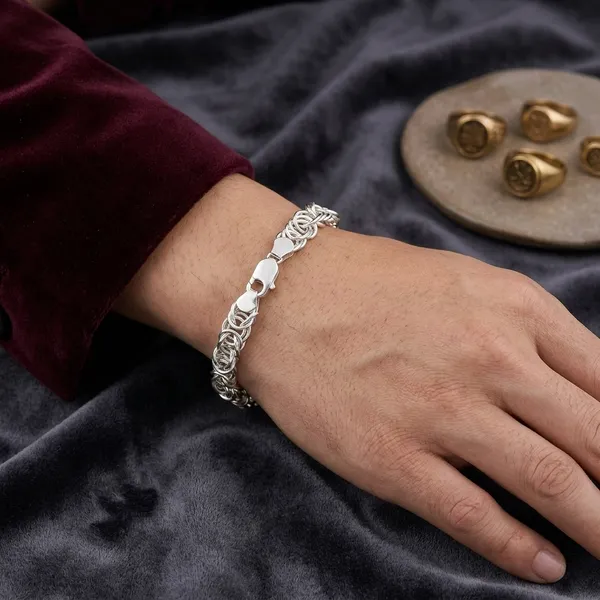 Silver_Plated_Metal_Premium_Chain_Link_Bracelet_For_Men