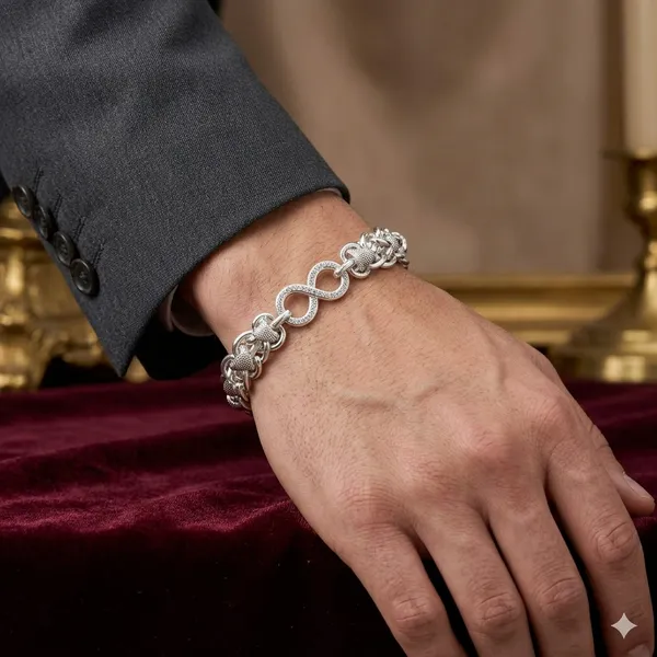 Silver_Plated_Metal_Premium_Chain_Link_Bracelet_For_Men