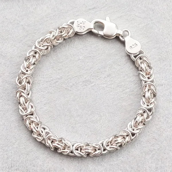 Silver_Plated_Metal_Premium_Byzantine_Chain_Bracelet_For_Men
