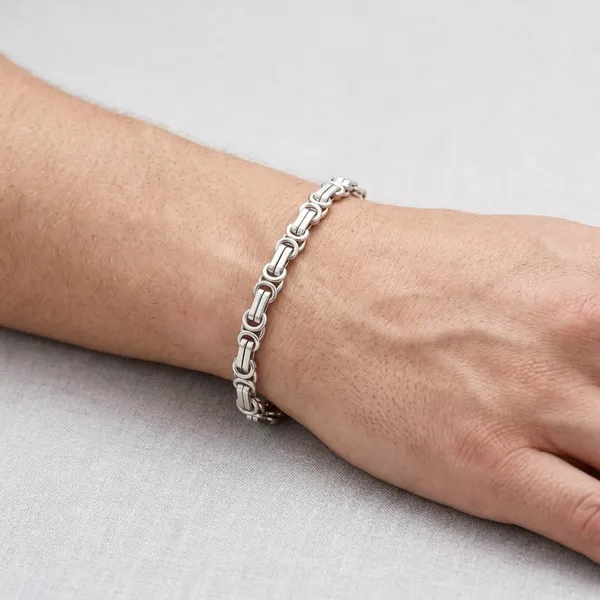 Silver_Plated_Metal_Premium_Chain_Link_Bracelet_For_Men