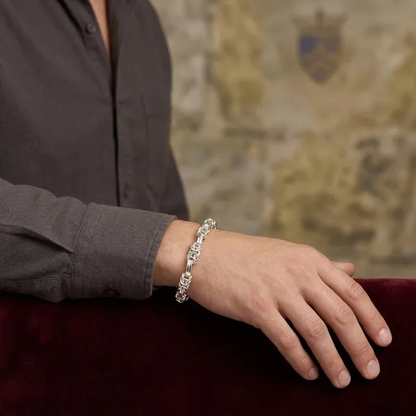 Silver_Plated_Metal_Premium_Byzantine_Chain_Bracelet_For_Men