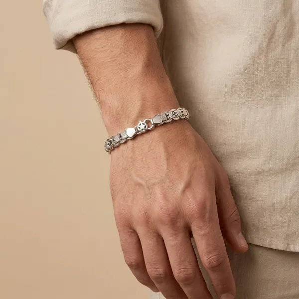 Silver_Plated_Metal_Premium_Bracelet_For_Men