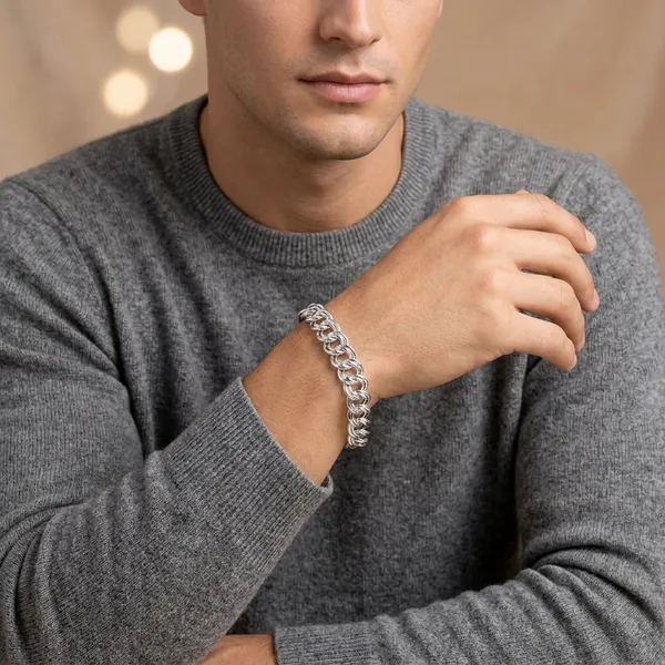 Silver_Plated_Metal_Premium_Bracelet_For_Men