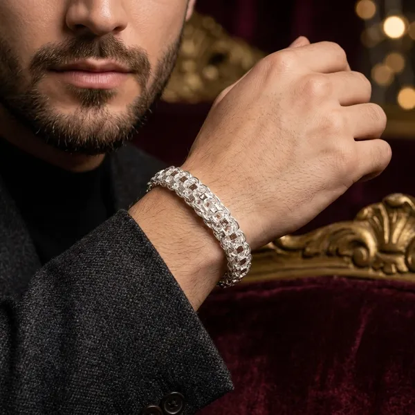 Silver_Plated_Metal_Premium_Bracelet_For_Men