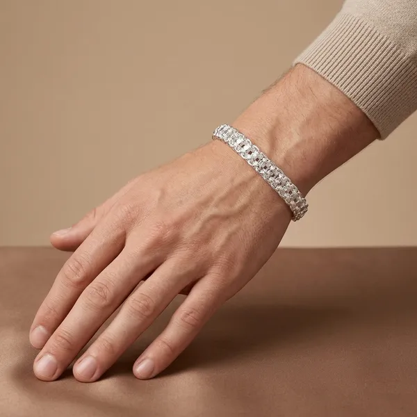 Silver_Plated_Metal_Premium_Bracelet_For_Men