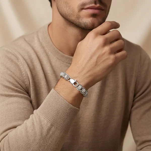 Silver_Plated_Metal_Premium_Bracelet_For_Men
