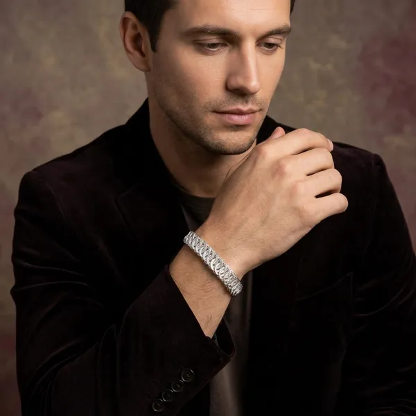 Silver_Plated_Metal_Premium_Chain_Link_Bracelet_For_Men