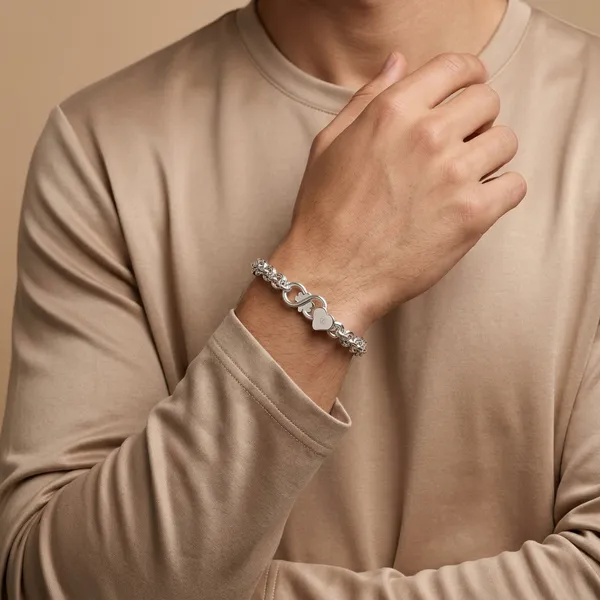 Silver_Plated_Metal_Premium_Rope_Chain_Bracelet_For_Men
