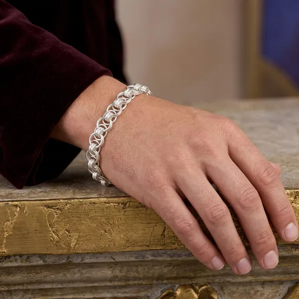 Silver_Plated_Metal_Premium_Chain_Bracelet_For_Men