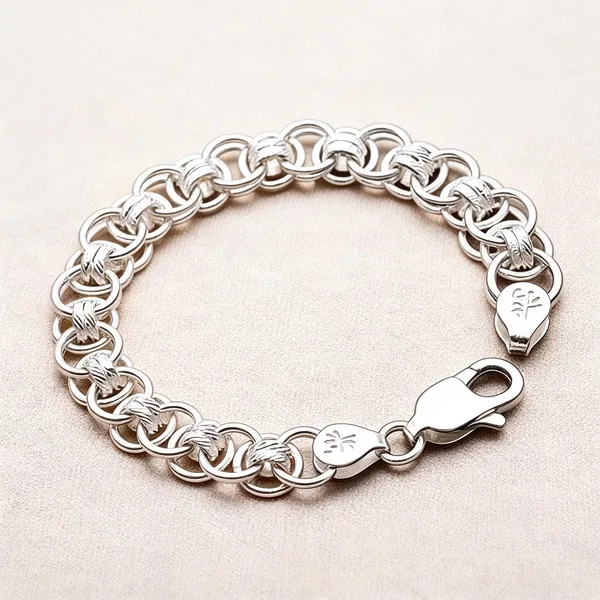 Silver_Plated_Metal_Premium_Chain_Bracelet_For_Men