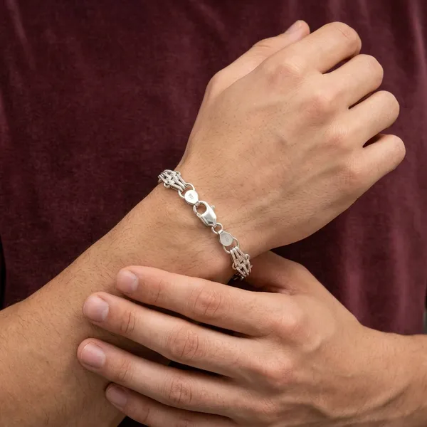 Silver_Plated_Metal_Premium_Chain_Link_Bracelet_For_Men
