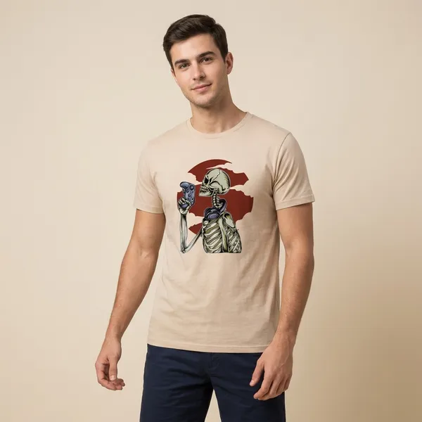 Light_Orange_Premium_Cotton_T-Shirt_For_Men_And_Boys