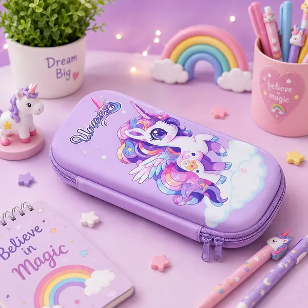 Purple_Eva_Hard_Shell_Unicorn_Print_Zippered_Pencil_Case_For_Girls