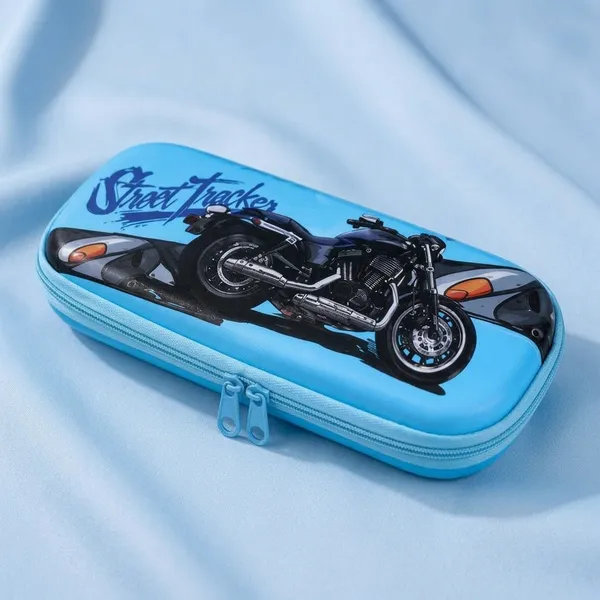Blue_Eva_Motorcycle_Print_Zippered_Pencil_Pouch_For_Kids