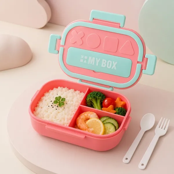 Pink_Mint_Plastic_Multi-Compartment_Lunch_Box_With_Cutlery_For_Kids