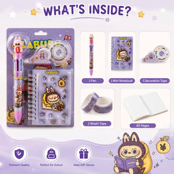 Inkberry_Purple_Labubu_Character_Stationery_Gift_Set_For_Kids
