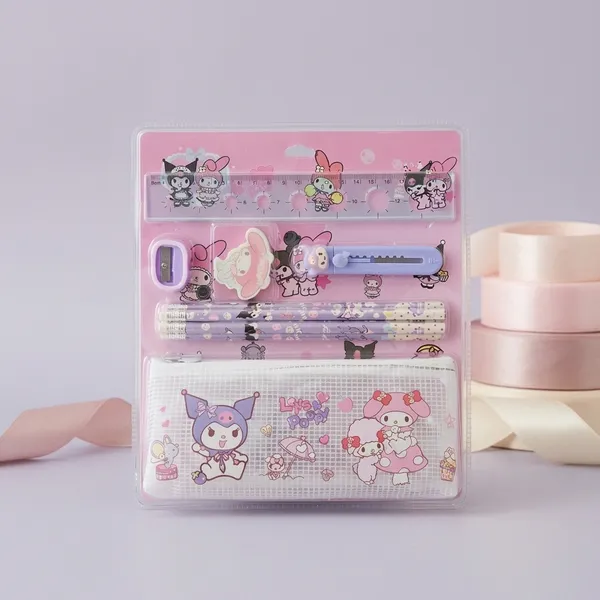Kuromi_And_My_Melody_Character_Stationery_Set_In_Transparent_Case