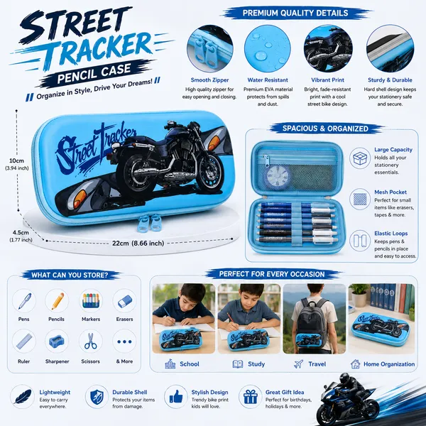 Blue_Eva_Motorcycle_Print_Zippered_Pencil_Pouch_For_Kids