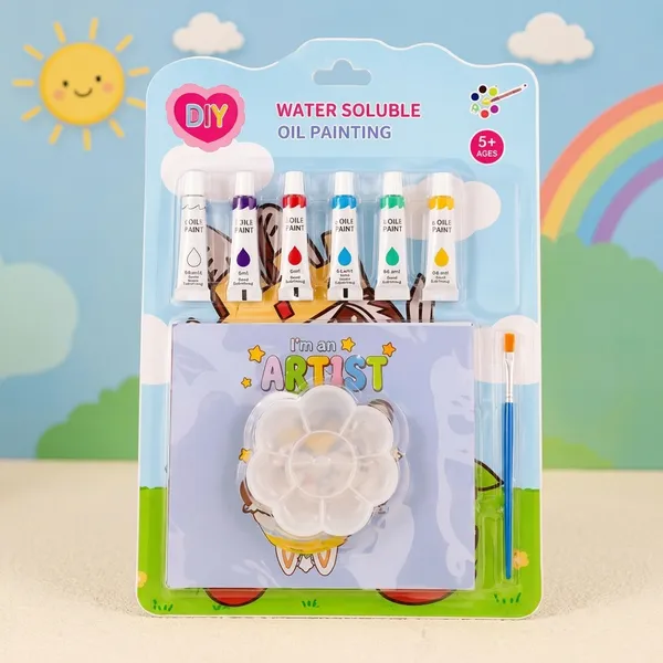 Multicolor_Water_Soluble_Oil_Painting_Set_With_Sheep_Palette_For_Kids