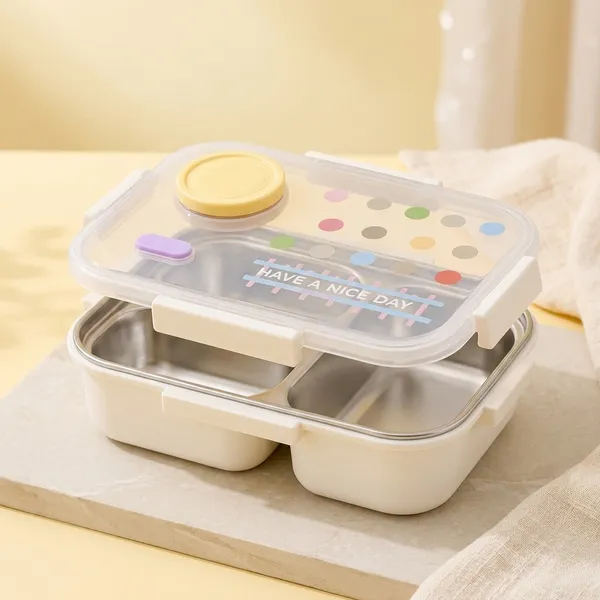 Stainless_Steel_Polka_Dot_3-Compartment_Lunch_Box_With_Transparent_Lid