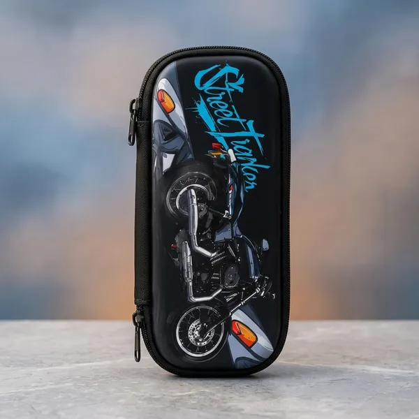 Black_Eva_Hard_Shell_Motorcycle_Print_Zippered_Pencil_Pouch_For_Kids