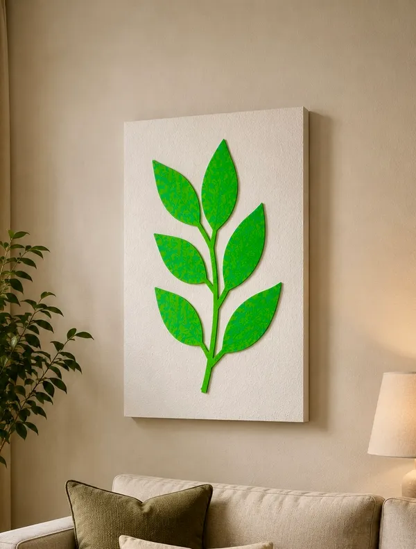 Cream_And_Green_Ply_And_Mdf_With_Texture_Paint_Wall_Decor_Panel