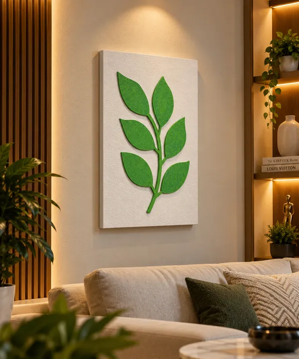 Cream_And_Green_Ply_And_Mdf_With_Texture_Paint_Wall_Decor_Panel