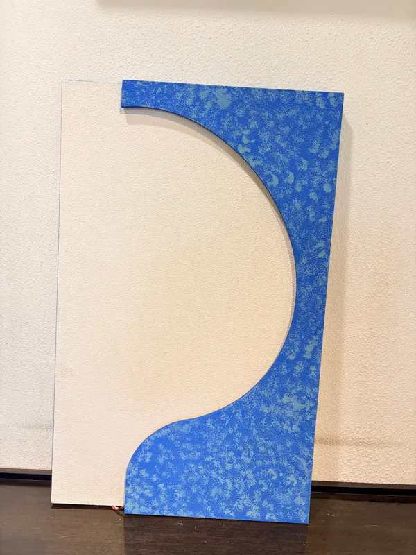 Cream_And_Blue_Ply_And_Mdf_With_Texture_Paint_Decorative_Wall_Mounted_Wall_Decor_With_Led_Light