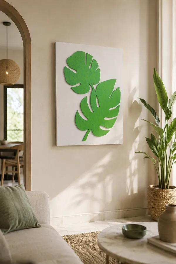 Cream_And_Green_Ply_And_Mdf_With_Texture_Paint_Wall_Decor_Panel