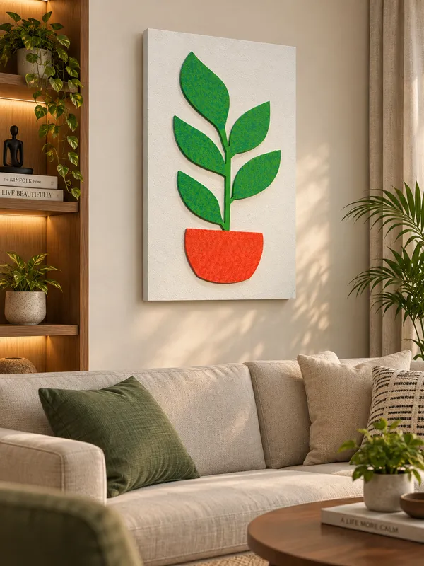 Cream_And_Green_Ply_And_Mdf_With_Texture_Paint_Wall_Decor_Panel